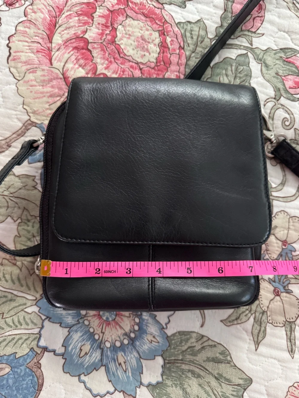 Vintage Hobo International Classic Black Leather Crossbody Bag